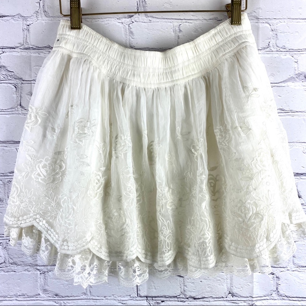 Abercrombie & Fitch lace chiffon shirt size M - Picture 3 of 7